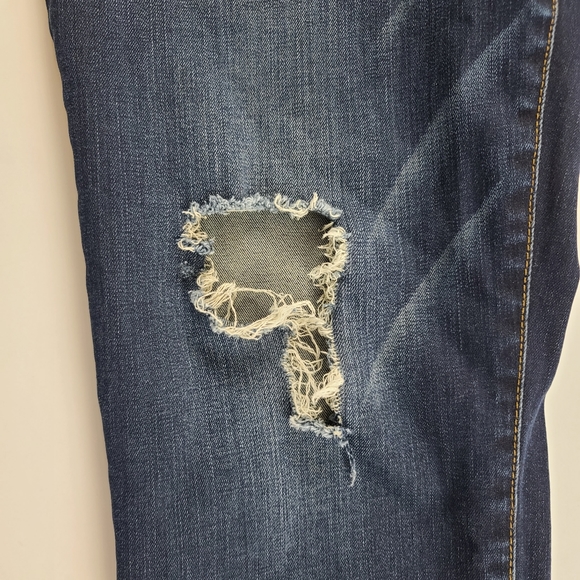 Kut from the Cloth Dark Wash Distressed Straight Leg Jeans - Picture 9 of 10